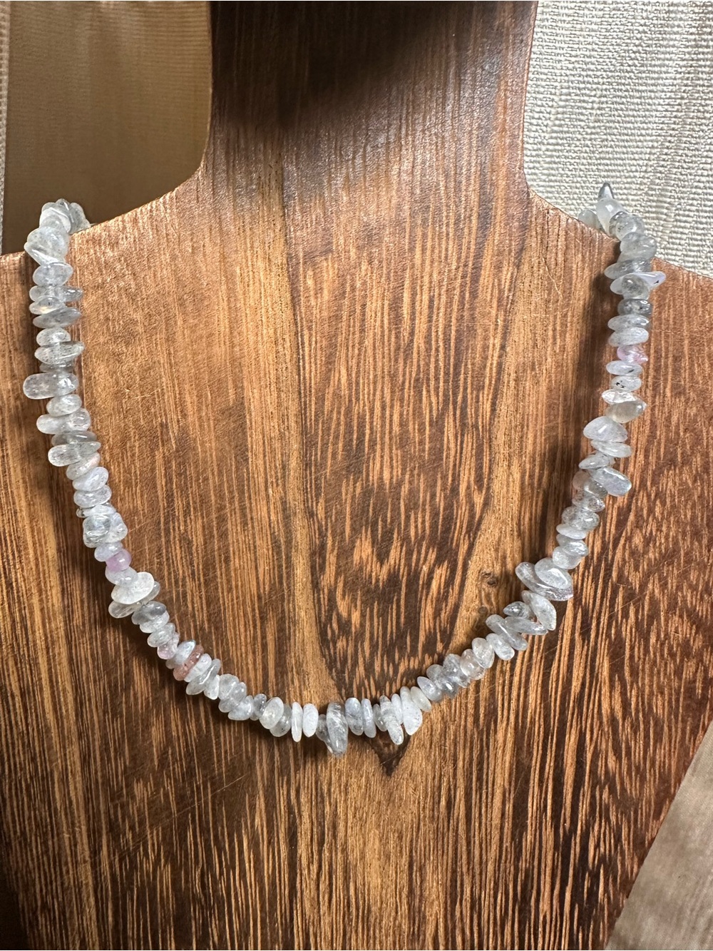 Labradorite Crystal Chips Necklace - Blue Flash - Picture 6 of 10